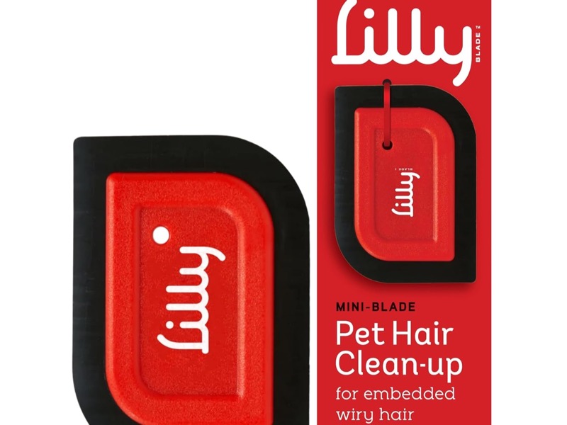 Lilly Brush Mini-Blade pet hair detailer for embedded wiry hair, in retail packaging