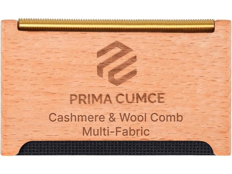 PRIMA CUMCE wooden cashmere and wool comb with cleaning mesh, two-piece set